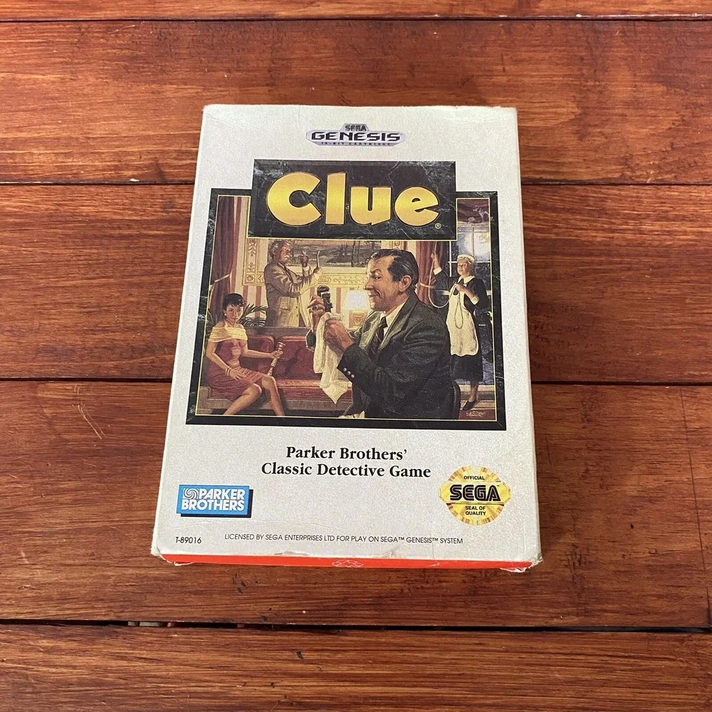 Sega‎ Genesis Console Clue Game W/ Case 1992